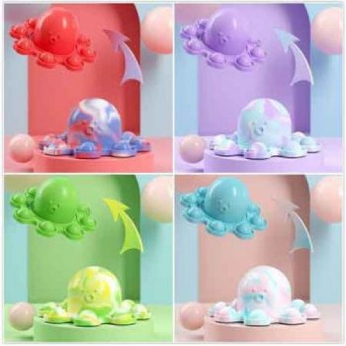 Reversible Silicon Octopus Popit - assorted colours