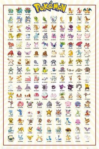 Pokemon - Poster - Panels (Kanto White)