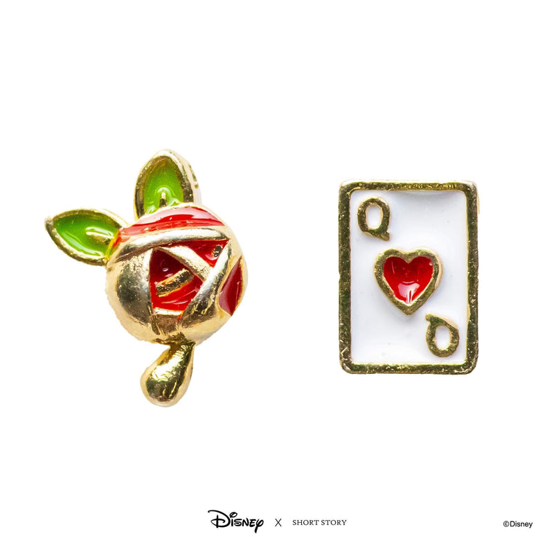 Disney - Alice in Wonderland - Epoxy Rose and Card Earrings